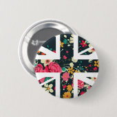 暗いヴィンテージのばら色の英国国旗イギリス(イギリス)の旗 缶バッジ (正面&裏面)