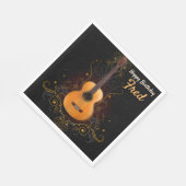 暗いヴィンテージアコースティックギタ男らしパーティー スタンダードランチョンナプキン (角)