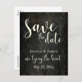 暗いヴィンテージアートワーク、タイポグラフィ30日付の保存 案内ポストカード (正面/裏面)