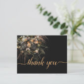 暗いヴィンテージオレンジフローラありがとう ポストカード (スタンド正面)