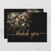 暗いヴィンテージオレンジフローラありがとう ポストカード (正面/裏面)