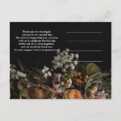 暗いヴィンテージオレンジフローラサンキューポストカ ポストカード (裏面)