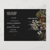 暗いヴィンテージオレンジ色のフローラ日付を保存 案内ポストカード (裏面)