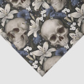 暗いヴィンテージゴシックフローラスカルユリ蝶 薄葉紙 (詳細)