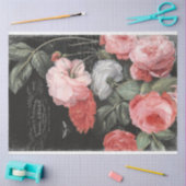 暗いヴィンテージバラの切り離し紙 薄葉紙 (クラフト)