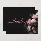 暗いヴィンテージバーガンディフローラありがとうポスト ポストカード (正面/裏面)