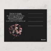 暗いヴィンテージバーガンディフローラありがとうポスト ポストカード (裏面)