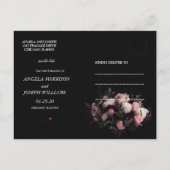 暗いヴィンテージバーガンディフローラ日付を保存 案内ポストカード (裏面)