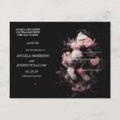 暗いヴィンテージバーガンディフローラ日付Aを保存 案内ポストカード (裏面)