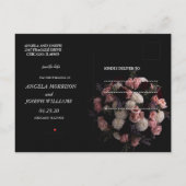 暗いヴィンテージバーガンディフローラ日付Aを保存 案内ポストカード (裏面)