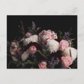 暗いヴィンテージバーガンディフローラRSVPポストカード ポストカード (裏面)