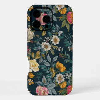 暗いヴィンテージフローラタフiPhone 16 Pro Maxケース iPhone 16 Pro Maxケース