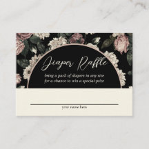 暗いヴィンテージフローラベビーシャワーおむつラッフル