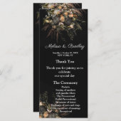 暗いヴィンテージフローラメニュー プログラム (正面/裏面)