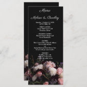 暗いヴィンテージフローラメニュー プログラム (正面/裏面)