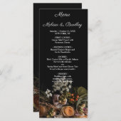 暗いヴィンテージフローラメニュー プログラム (正面/裏面)