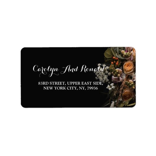 暗いヴィンテージフローララベル ラベル (正面)