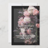 暗いヴィンテージフローラ結婚式招待状 招待状 (正面)