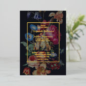 暗いヴィンテージフローラ結婚式招待状 箔招待状 (立ち正面)