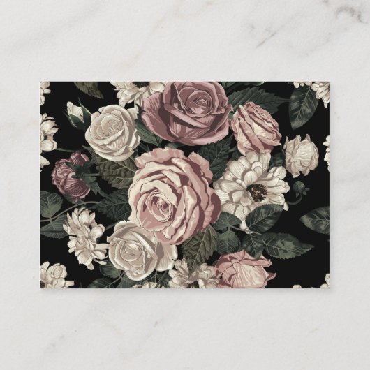 暗いヴィンテージフローラ赤ちゃんシャワーブックリクエスト エンクロージャーカード (裏面)