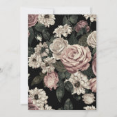 暗いヴィンテージフローラ赤ちゃんシャワー 招待状 (裏面)