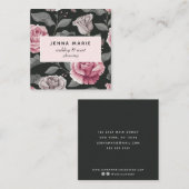 暗いヴィンテージフローラ スクエア名刺 (正面/裏面)