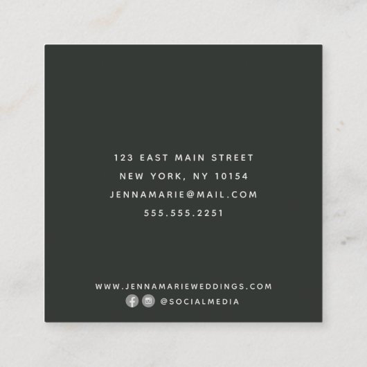 暗いヴィンテージフローラ スクエア名刺 (裏面)