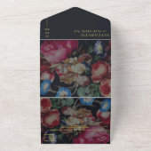 暗いヴィンテージフローラ | 結婚s オールインワン招待状 (外側)