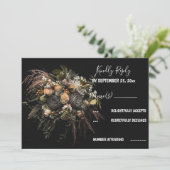 暗いヴィンテージフローラRSVP招待状 招待状 (スタンド正面)