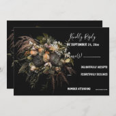 暗いヴィンテージフローラRSVP招待状 招待状 (正面/裏面)