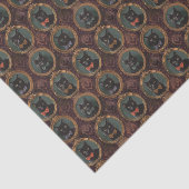 暗いヴィンテージブラックキャット写真フレームの分離 薄葉紙 (詳細)