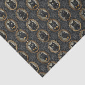 暗いヴィンテージブラックキャット写真フレームの分離 薄葉紙 (詳細)