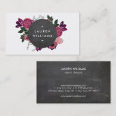 暗いヴィンテージモダンフローラモチーフボード 名刺 (正面/裏面)