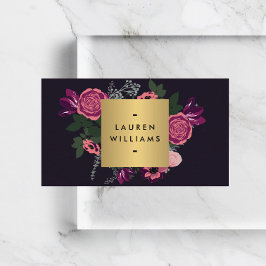 暗いヴィンテージモダンフローラMotif Luxe Designer II 名刺