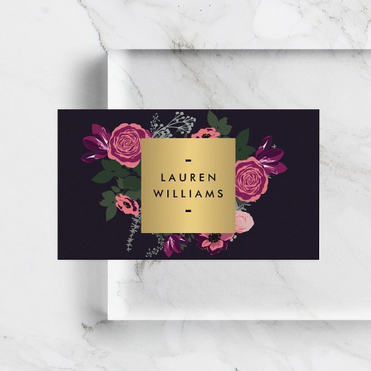 暗いヴィンテージモダンフローラMotif Luxe Designer II 名刺