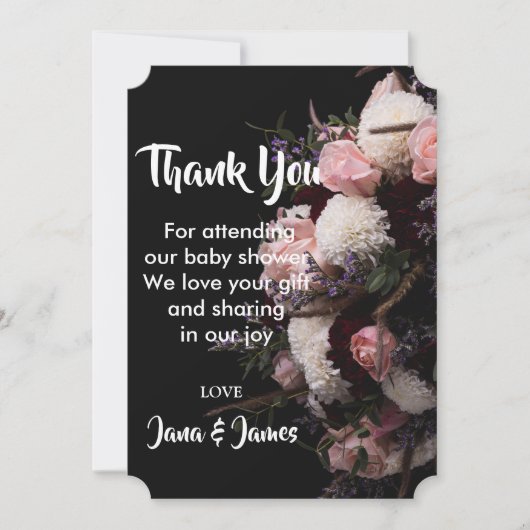 暗いヴィンテージ感謝していフローラユー招待状 招待状 (正面)