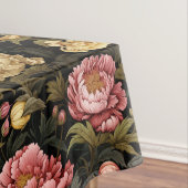 暗いヴィンテージ牡丹フローラ パターン(の模様が)ある テーブルクロス (インサイチュ)