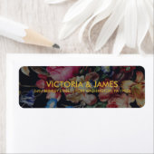 暗いヴィンテージ結婚フローラ差出人住所 ラベル (インサイチュ)