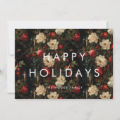 暗いヴィンテージ背景ミニマリストハッピーホリデー シーズンカード (正面)