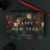 暗いヴィンテージ背景ミニマリスト新年おめでとう シーズンカード