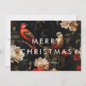 暗いヴィンテージ背景ミニマルなメリークリスマス シーズンカード (正面)