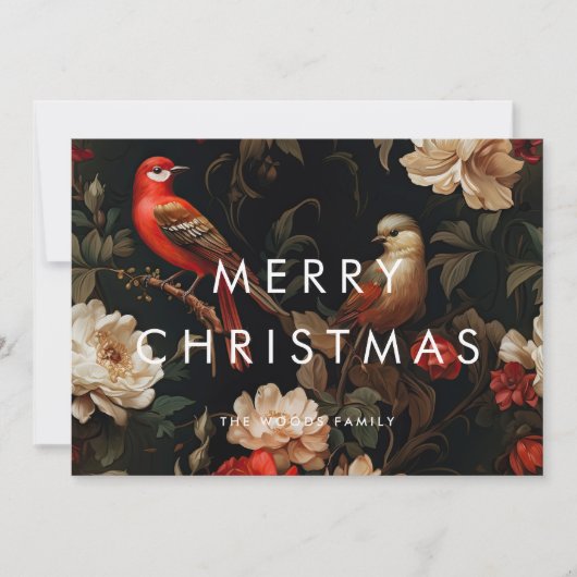 暗いヴィンテージ背景ミニマルなメリークリスマス シーズンカード (正面)