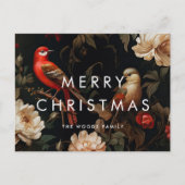 暗いヴィンテージ背景ミニマルなメリークリスマス シーズンポストカード (正面)