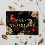 暗いヴィンテージ背景ミニマルなメリークリスマス 箔シーズンカード<br><div class="desc">ダークメリークリスマスフォイルのカード：オリジナルと印象的なデザイン、ミニマルはっきりしたムフォントとヴィンテージ背景を混ぜエレガント合わせる。</div>