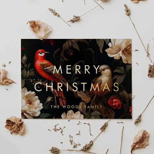 暗いヴィンテージ背景ミニマルなメリークリスマス 箔シーズンカード
