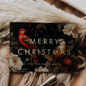 暗いヴィンテージ背景ミニマルなメリークリスマス 箔シーズンカード