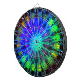 暗い万華鏡のように千変万化するパターンの芸術の白熱 ダーツボード (正面右)