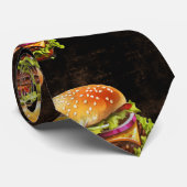 暗い上のハンバーガービール ネクタイ (ロール)