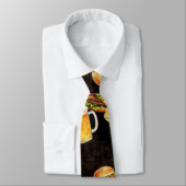 暗い上のハンバーガービール ネクタイ (タイ)