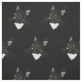 暗い中に黄色い目をした黒猫 ファブリック (見本)